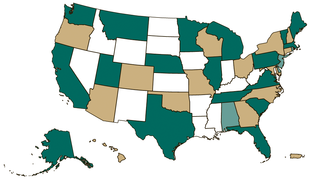 A map of states that gave during Giving Day